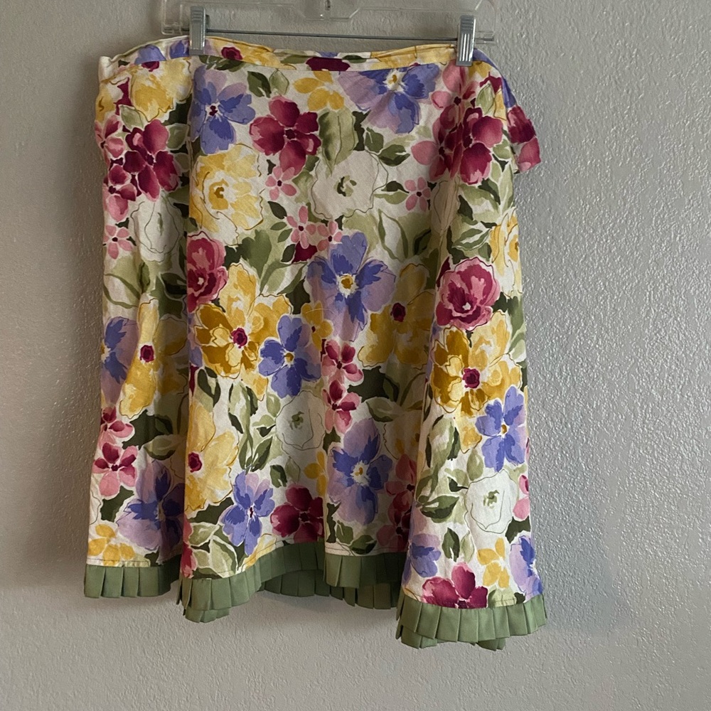 Cold water linen blend midi skirt